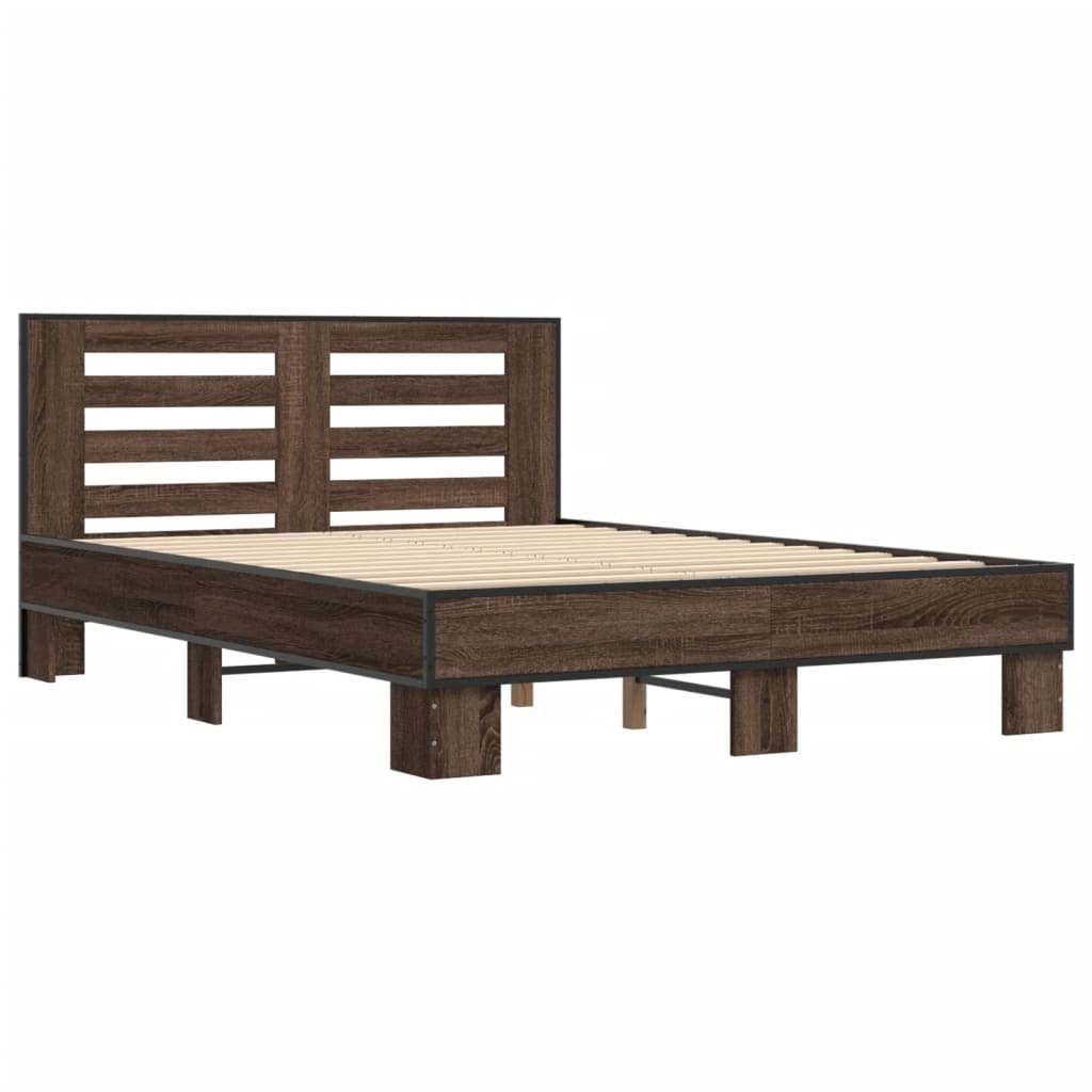 vidaXL Cadre de lit sans matelas chêne marron 140x200 cm