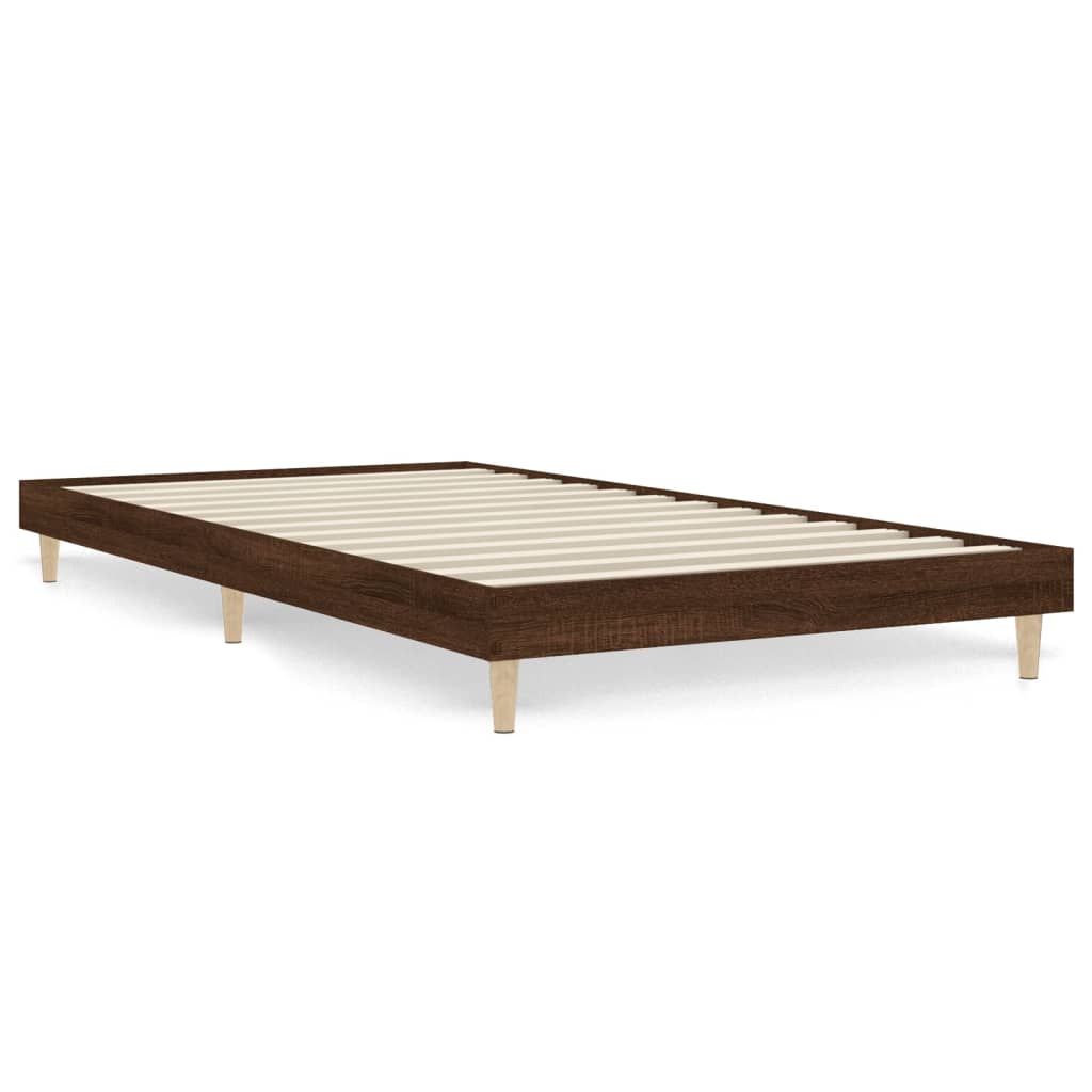 vidaXL Cadre de lit sans matelas chêne marron 90x200cm bois ingénierie