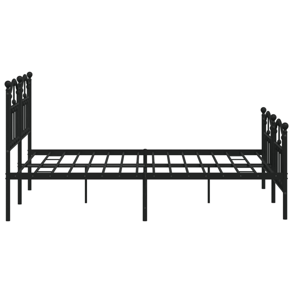 vidaXL Cadre de lit métal sans matelas avec pied de lit noir 140x190cm