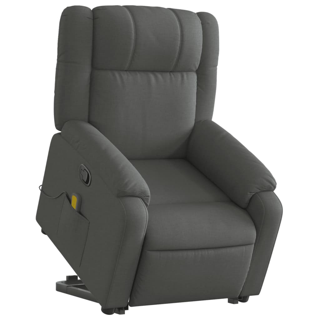 vidaXL Fauteuil de massage inclinable Gris foncé Tissu