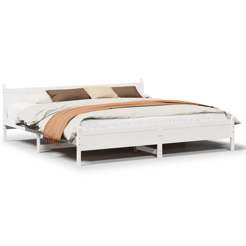 vidaXL Cadre de lit sans matelas blanc 180x200 cm bois massif de pin