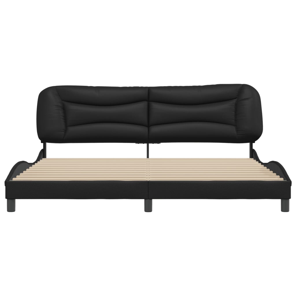 vidaXL Cadre de lit sans matelas noir 200x200 cm similicuir