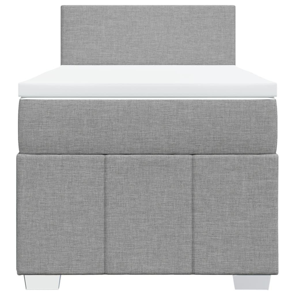 vidaXL Sommier à lattes de lit avec matelas Gris clair 90x200 cm Tissu