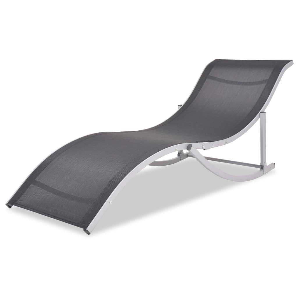 vidaXL Chaises longues pliantes lot de 2 Aluminium et Textilène