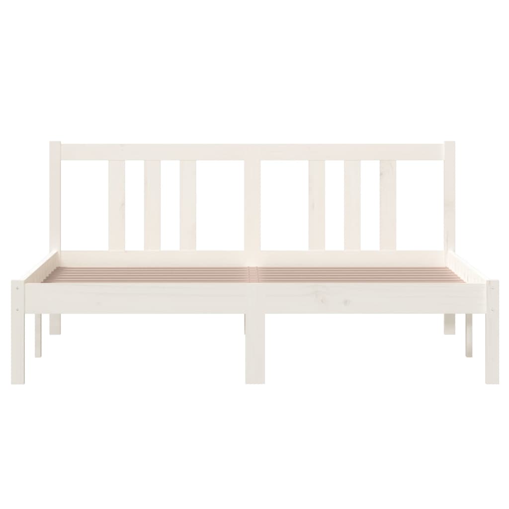 vidaXL Cadre de lit sans matelas blanc bois massif 140x200 cm