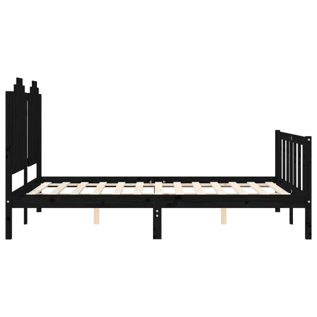 vidaXL Cadre de lit sans matelas noir 140x200 cm bois massif de pin