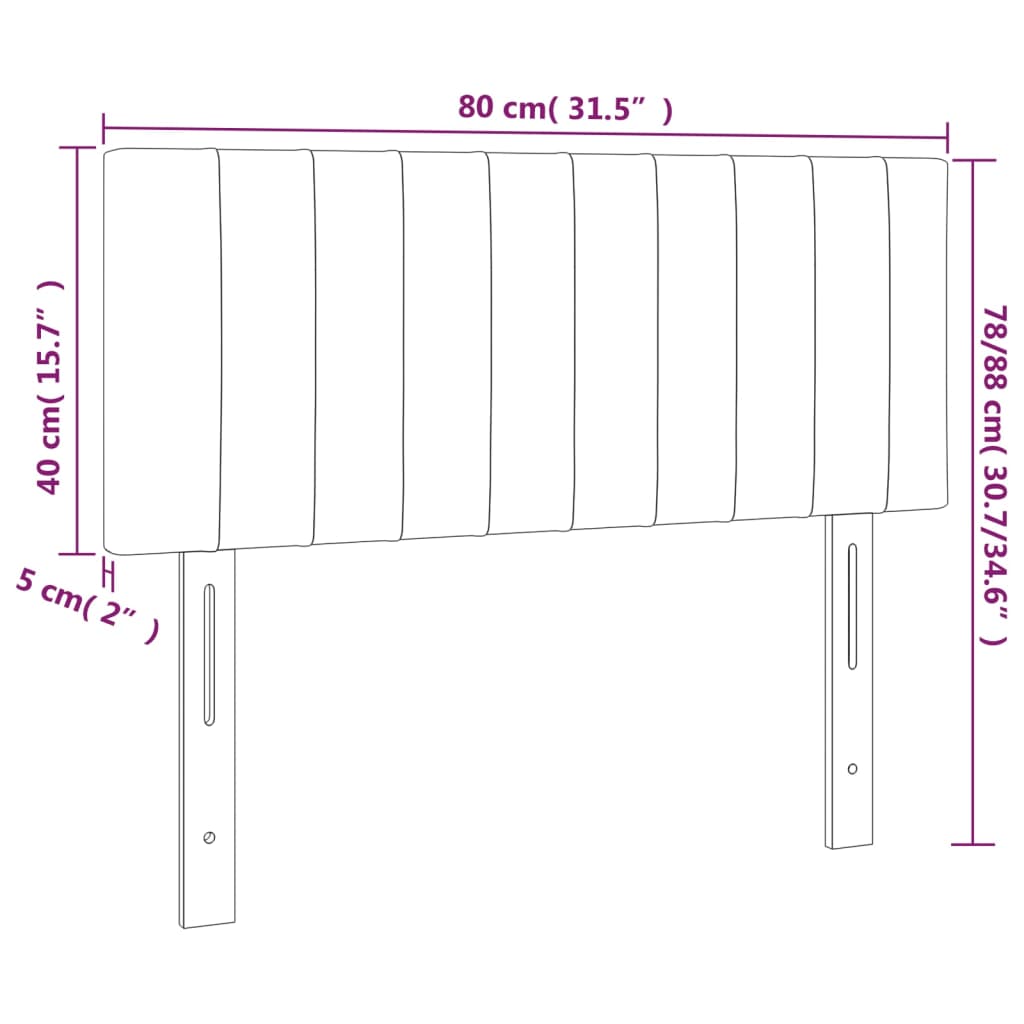 vidaXL Tête de lit Rose 80x5x78/88 cm Velours