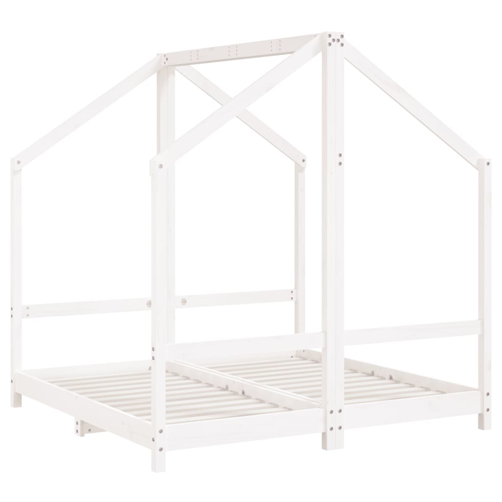 vidaXL Cadre de lit pour enfant blanc 2x(70x140) cm bois de pin massif