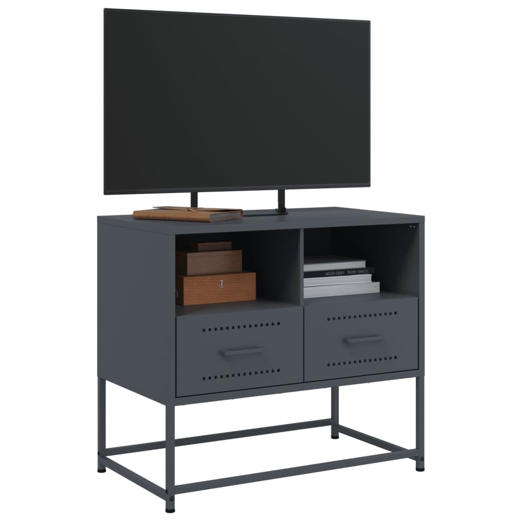 vidaXL Meuble TV anthracite 68x39x60,5 cm acier