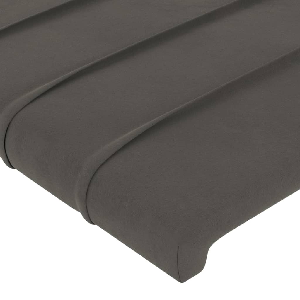 vidaXL Tête de lit à LED Gris foncé 144x5x118/128 cm Velours