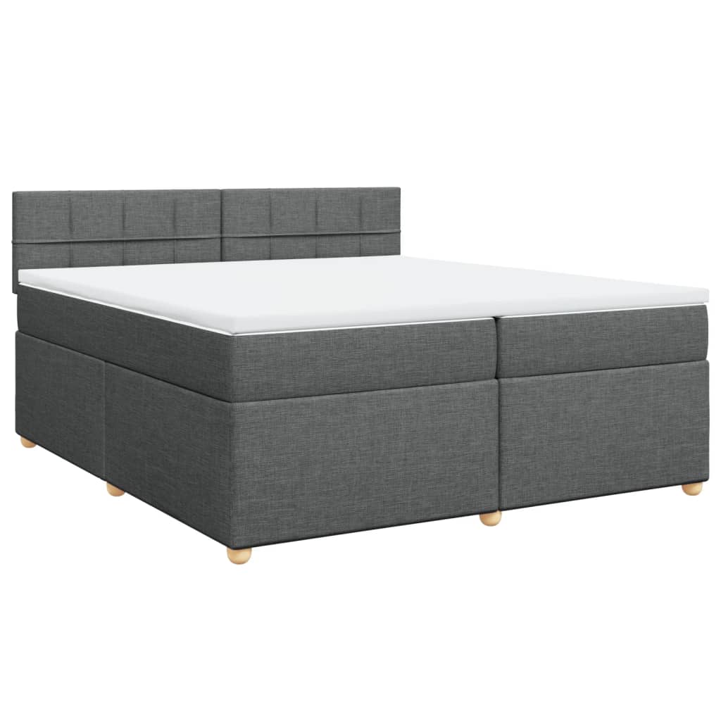 vidaXL Sommier à lattes de lit avec matelas Gris foncé 200x200cm Tissu