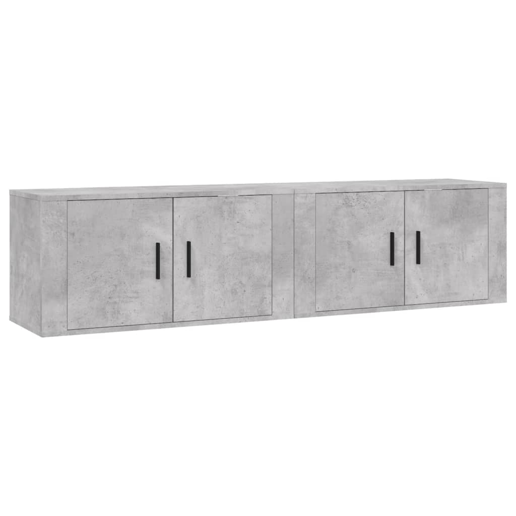 vidaXL Meubles TV muraux 2 pcs gris béton 80x34,5x40 cm