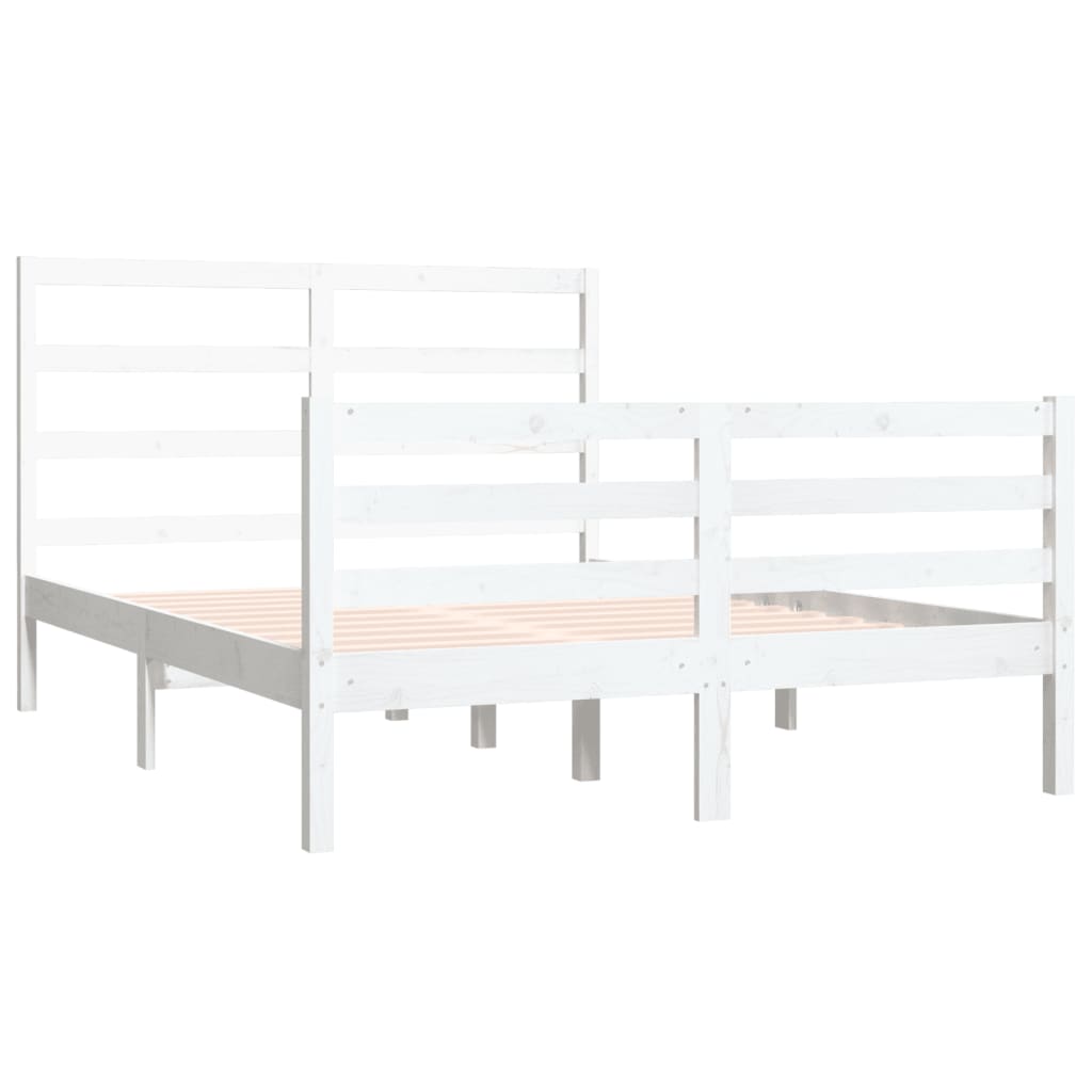 vidaXL Cadre de lit sans matelas blanc bois de pin massif 120x190 cm