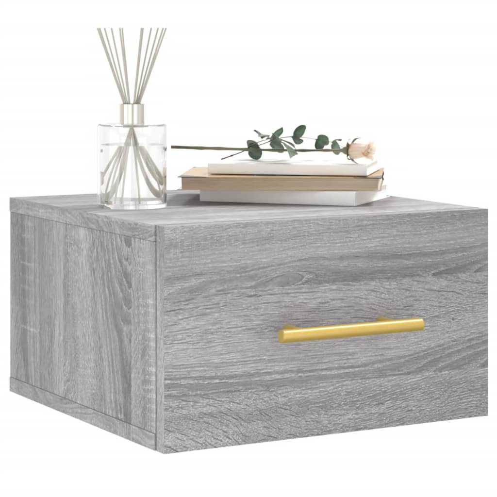 vidaXL Tables de chevet murales 2 pcs sonoma gris 35x35x20 cm