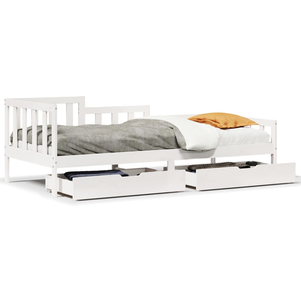 vidaXL Lit de jour avec tiroirs sans matelas 90x190 cm bois massif