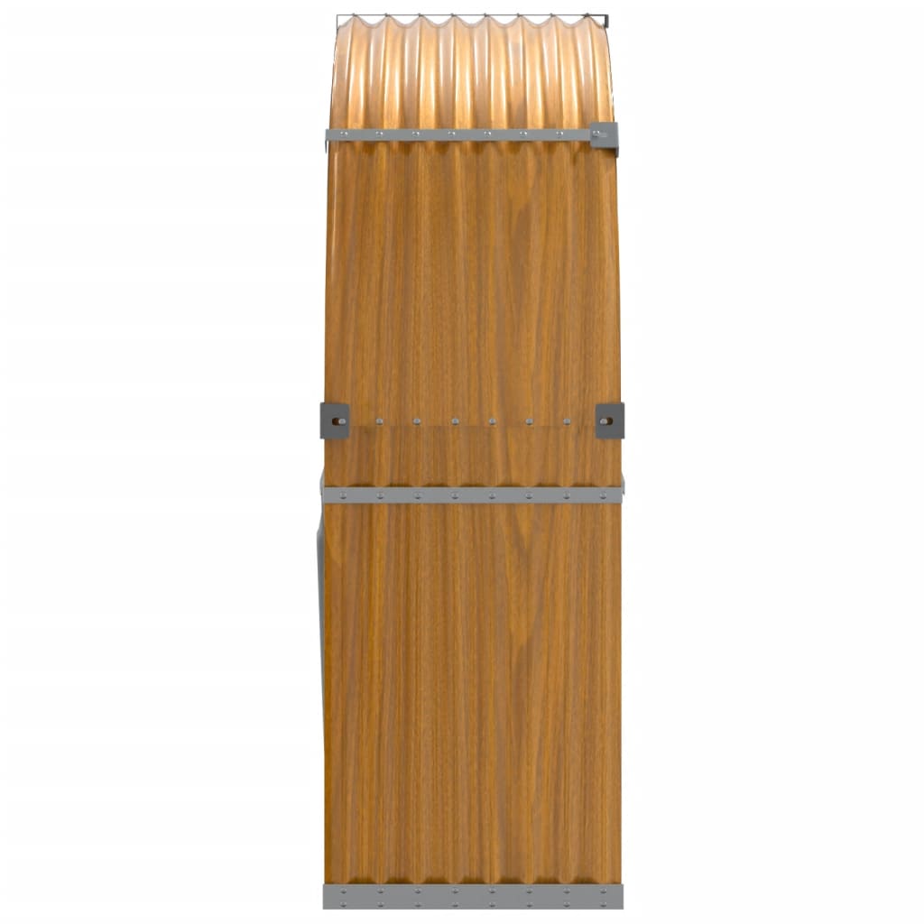 vidaXL Porte-bûches marron clair 120x45x140 cm acier galvanisé