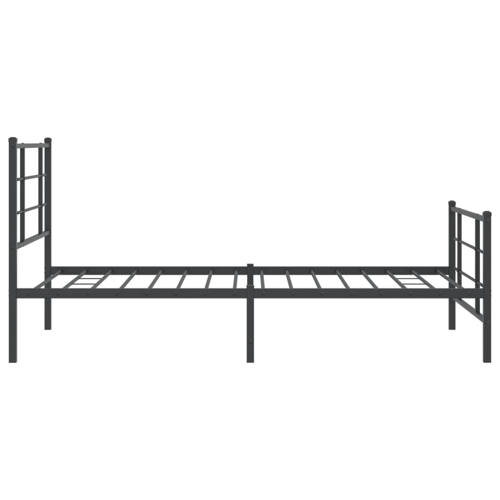 vidaXL Cadre de lit métal sans matelas et pied de lit noir 100x200 cm