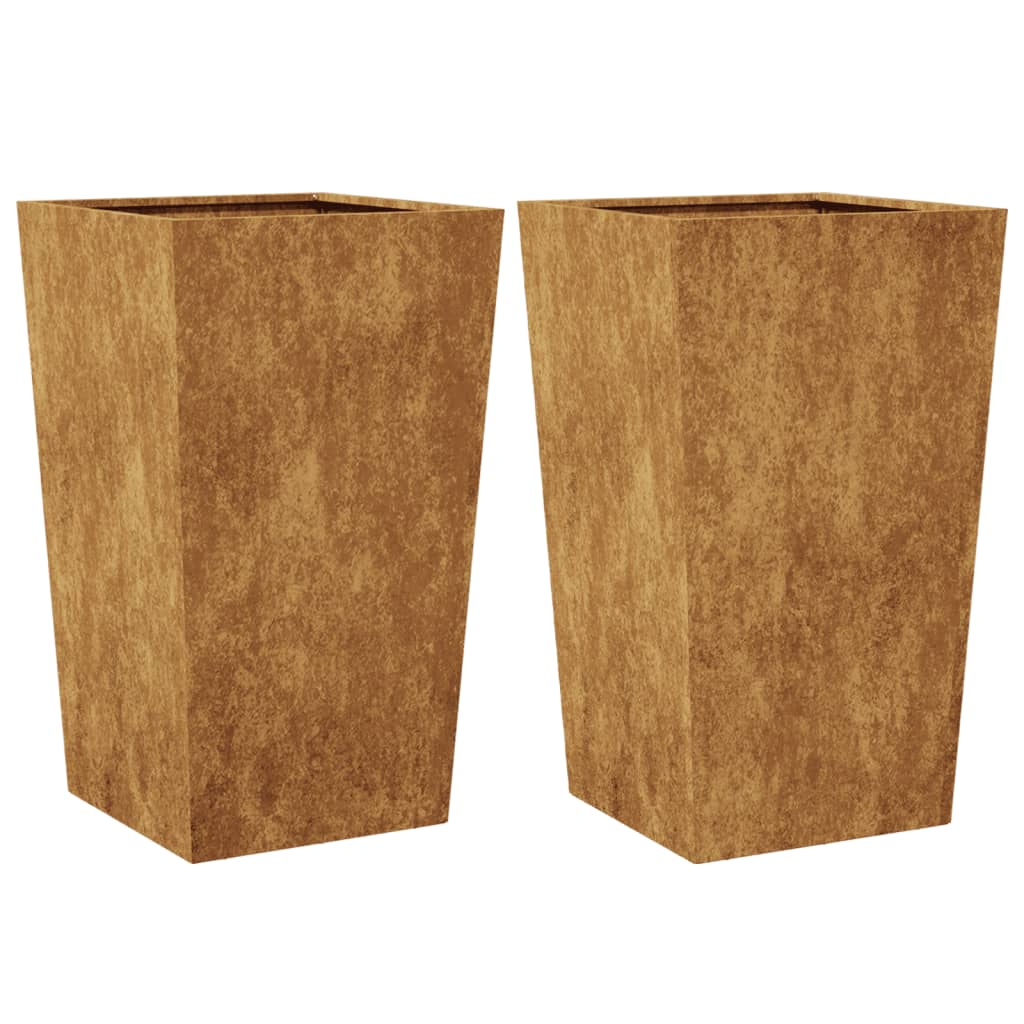 vidaXL Jardinières 2 pcs 45x45x75 cm acier corten