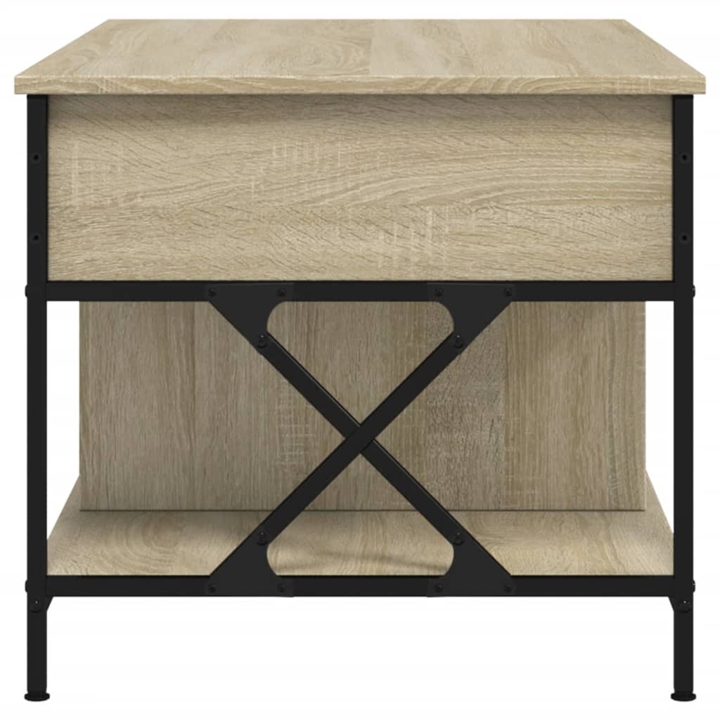 vidaXL Table basse chêne sonoma 100x55x50cm bois d'ingénierie et métal