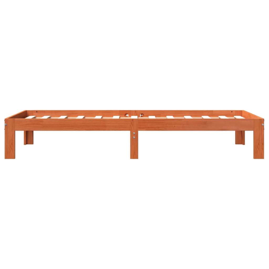 vidaXL Cadre de lit sans matelas cire marron 100x200cm bois pin massif