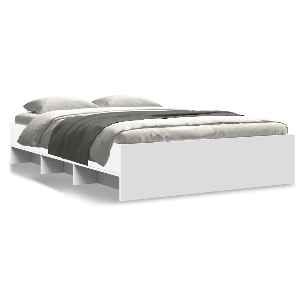 vidaXL Cadre de lit sans matelas blanc 120x190 cm bois d'ingénierie