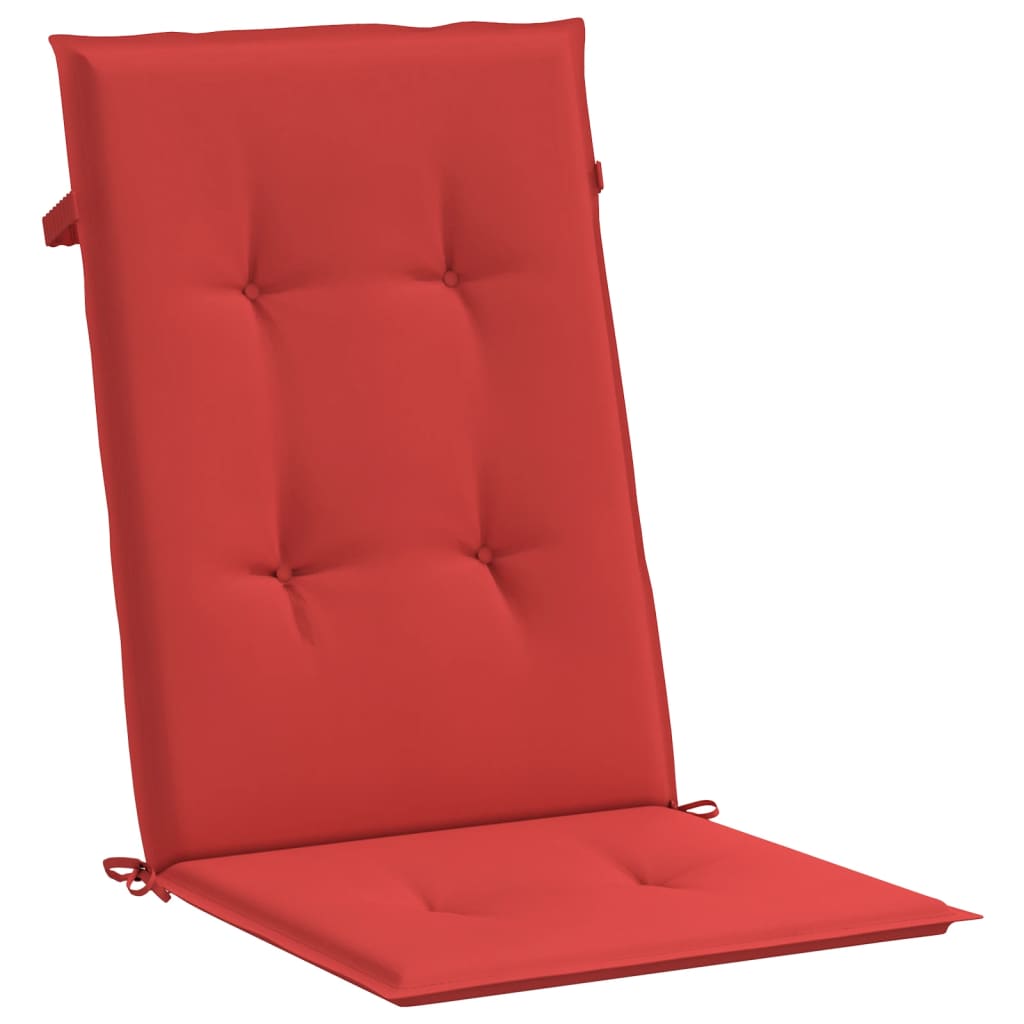 vidaXL Coussins de chaise de jardin dossier haut lot de 6 rouge tissu