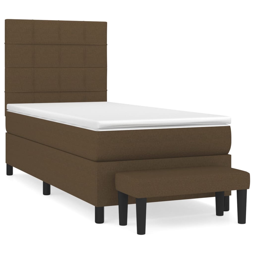 vidaXL Sommier à lattes de lit avec matelas Marron foncé 90x190 cm