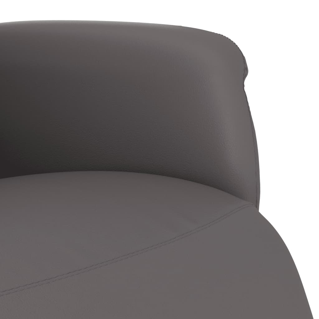 vidaXL Fauteuil inclinable avec repose-pieds gris similicuir