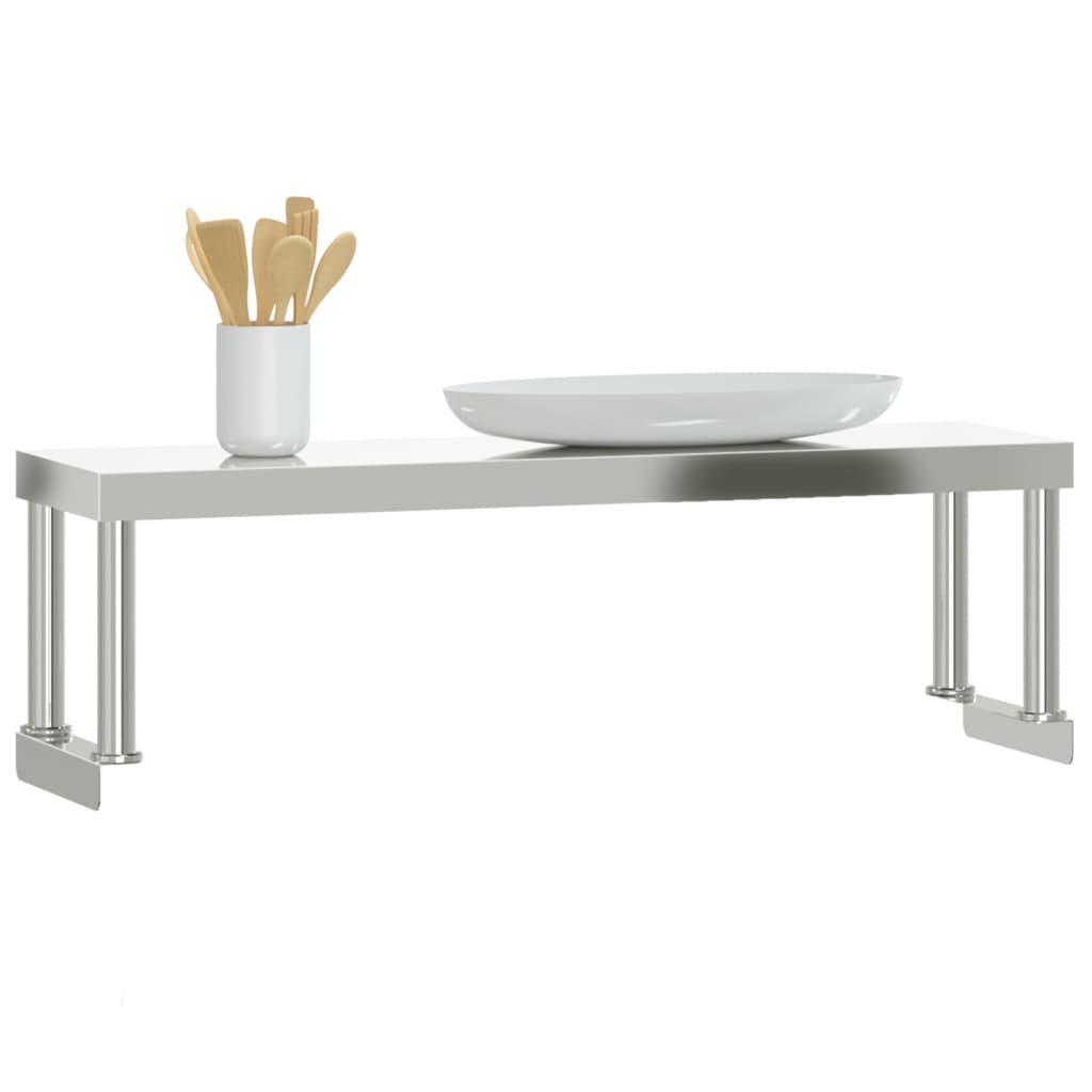 vidaXL Étagère de table de travail 110x30x35 cm inox