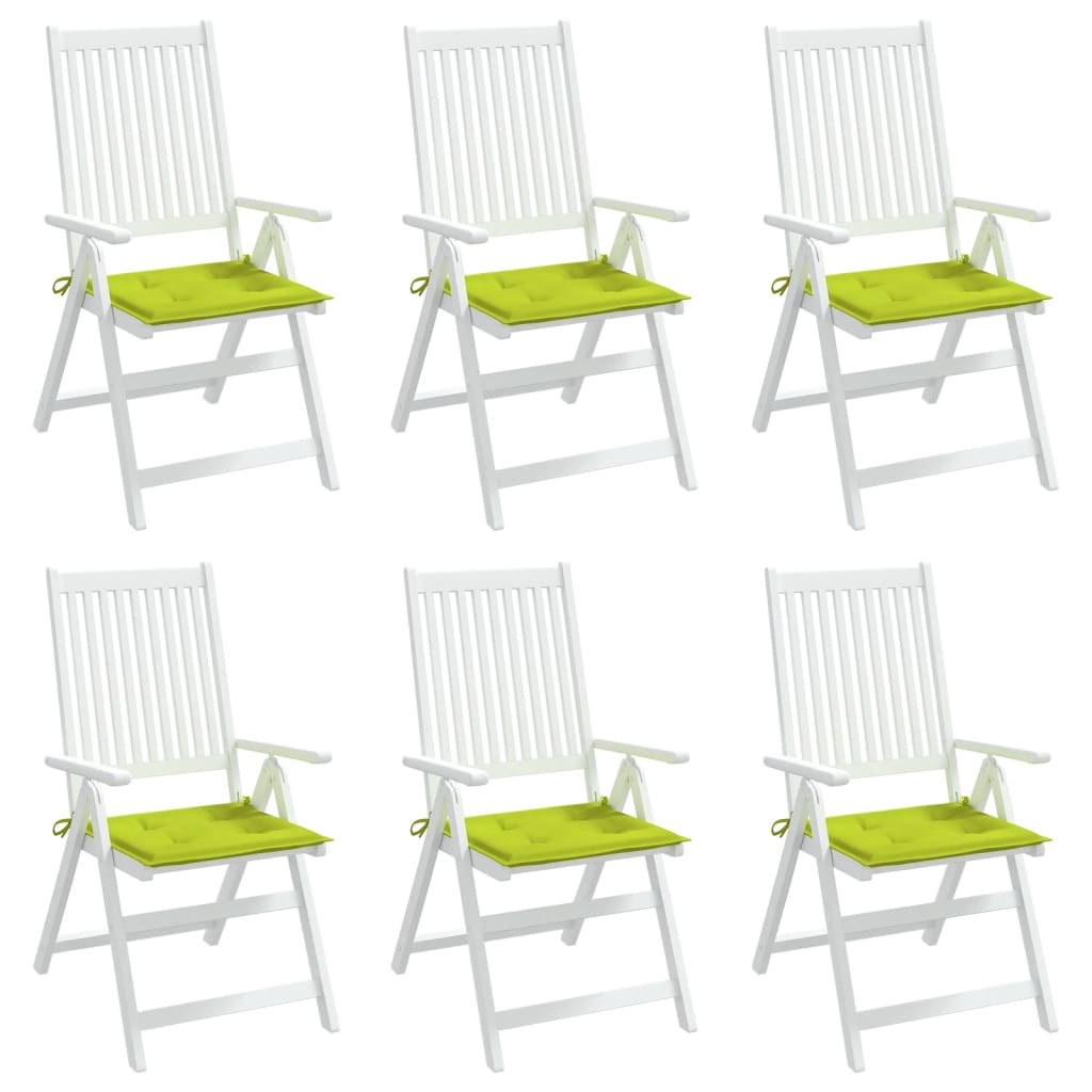 vidaXL Coussins de chaise de jardin lot de 6 vert vif 50x50x3 cm