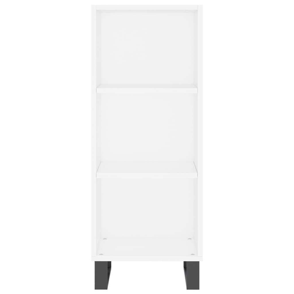 vidaXL Buffet haut Blanc brillant 34,5x32,5x180 cm Bois d'ingénierie