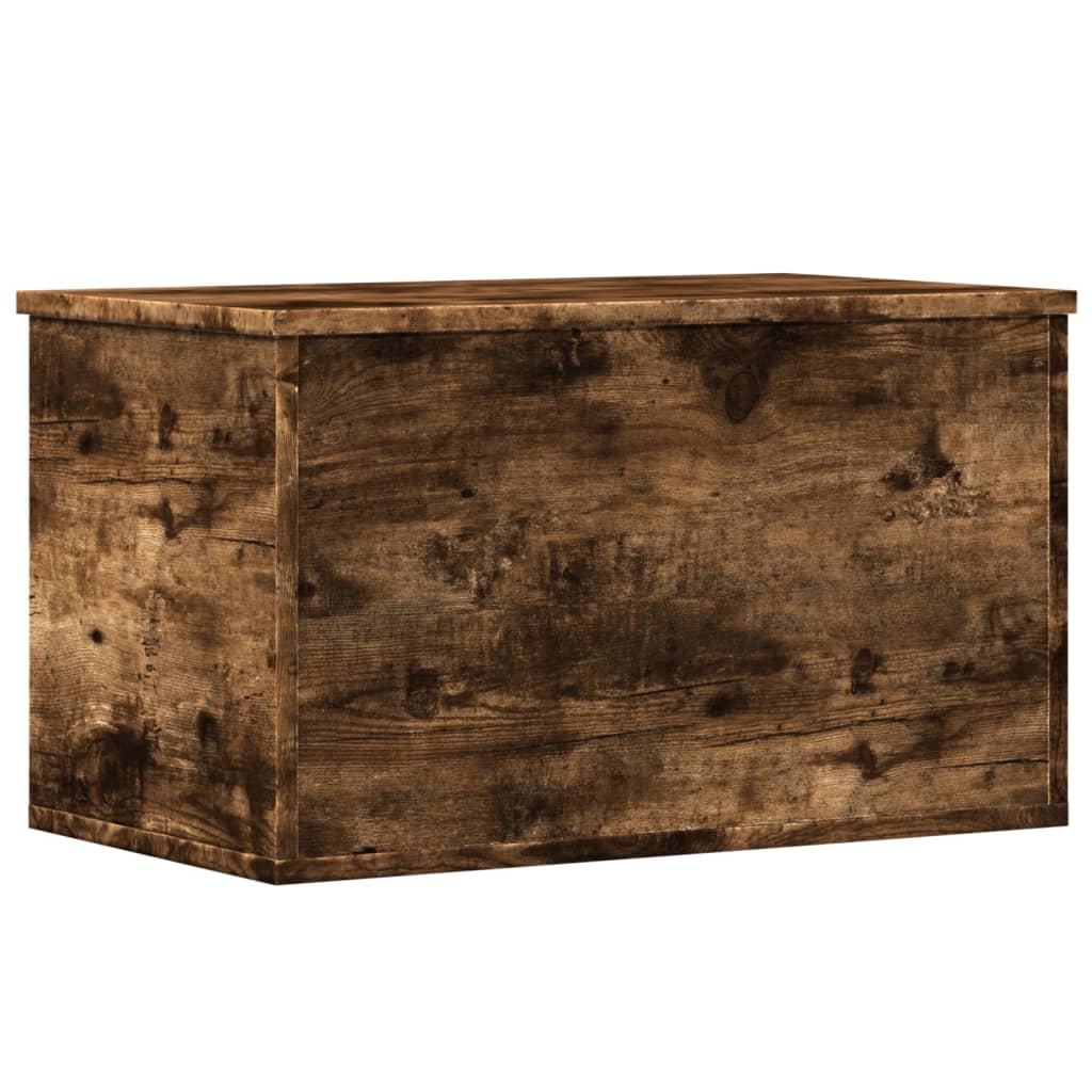 vidaXL Boîte de rangement chêne fumé 60x35x35 cm bois d'ingénierie