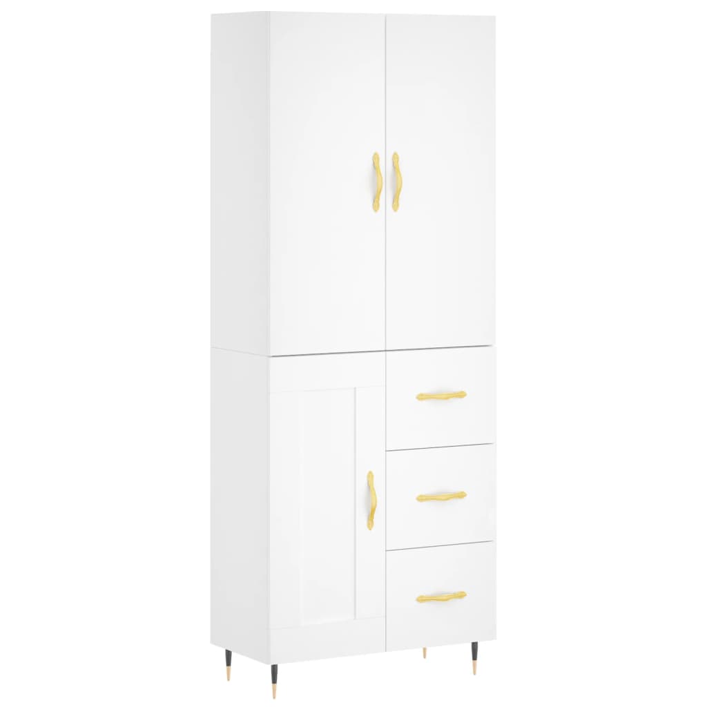 vidaXL Buffet haut Blanc 69,5x34x180 cm Bois d'ingénierie