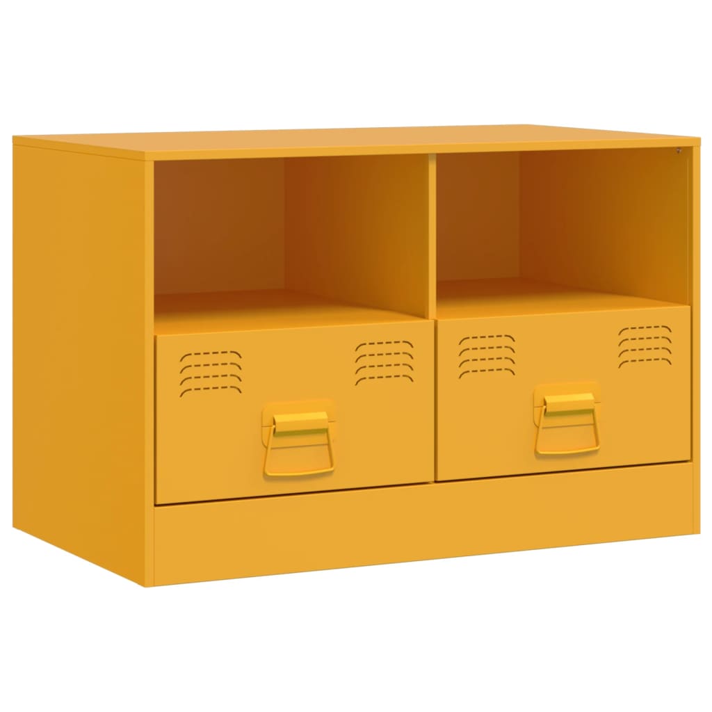 vidaXL Meubles TV 2 pcs jaune moutarde 67x39x44 cm acier