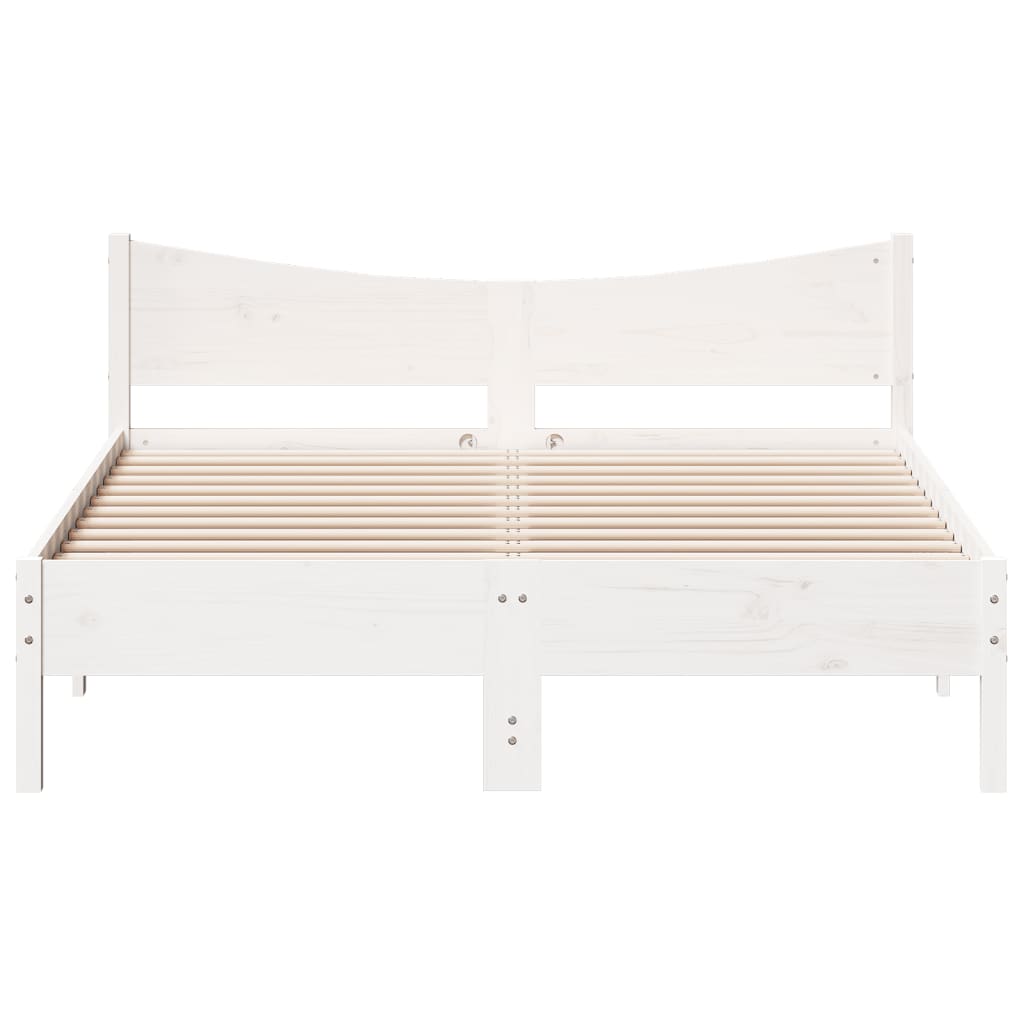 vidaXL Cadre de lit sans matelas blanc 160x200 cm bois de pin massif