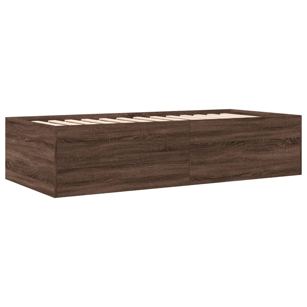 vidaXL Lit de jour avec tiroirs sans matelas chêne marron 75x190 cm