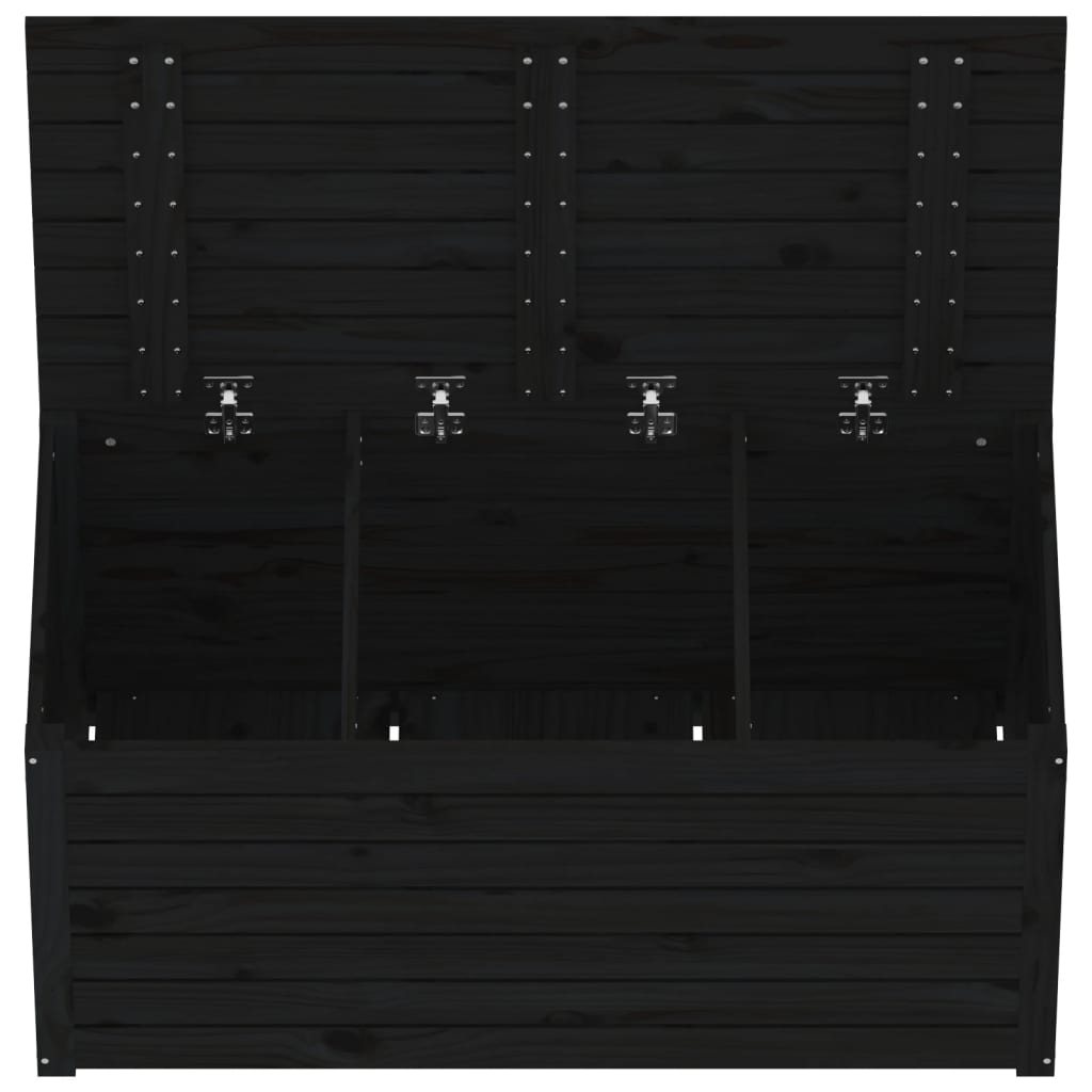 vidaXL Boîte de jardin noir 101x50,5x46,5 cm bois massif de pin