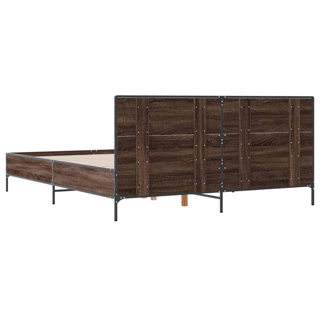 vidaXL Cadre de lit sans matelas chêne marron 120x200 cm