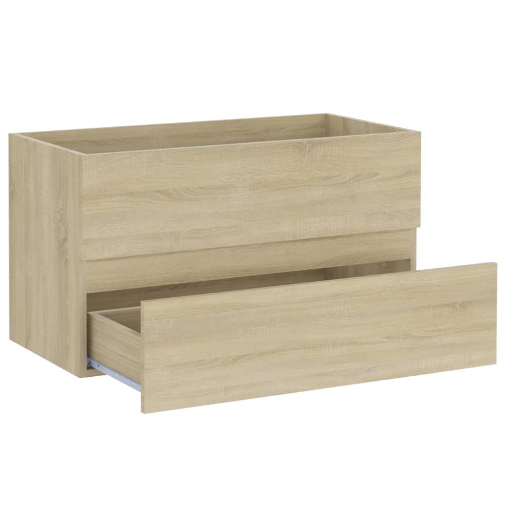 vidaXL Ensemble de meubles de bain chêne sonoma bois d'ingénierie