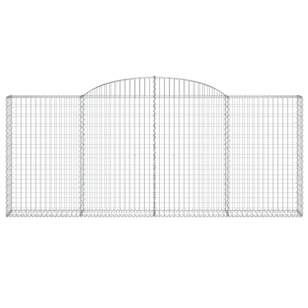 vidaXL Paniers à gabions arqués 9 pcs 300x30x120/140 cm fer galvanisé