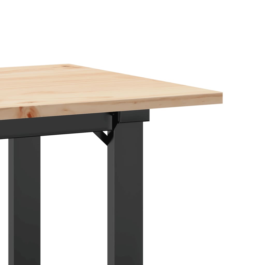 vidaXL Table à manger cadre en O 100x50x75 cm bois de pin massif fonte