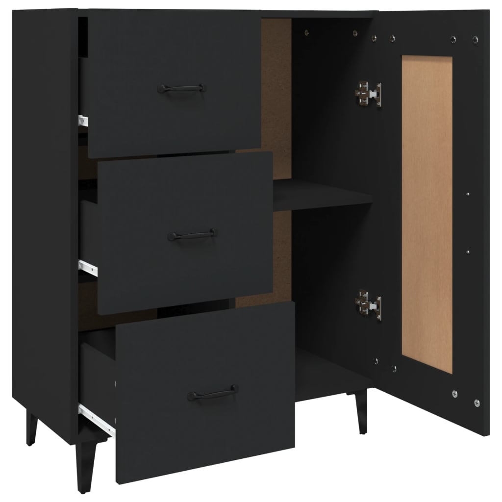 vidaXL Buffet Noir 69,5x34x90 cm Bois d'ingénierie