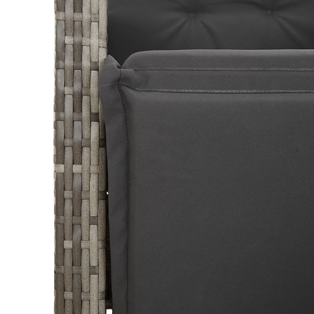 vidaXL Ensemble à manger de jardin 5 pcs coussins gris résine tressée