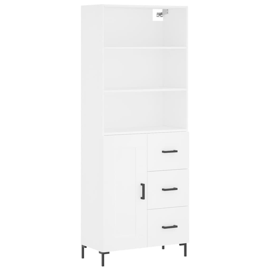 vidaXL Buffet haut Blanc 69,5x34x180 cm Bois d'ingénierie