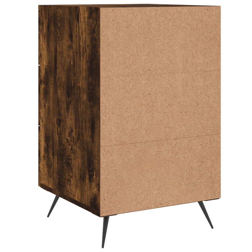 vidaXL Table de chevet chêne fumé 40x40x66 cm bois d'ingénierie