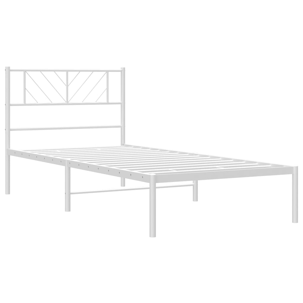 vidaXL Cadre de lit métal sans matelas et tête de lit blanc 100x190 cm