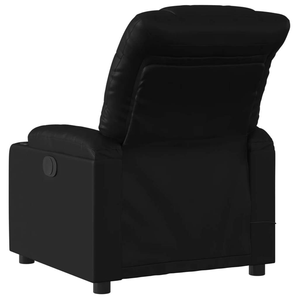 vidaXL Fauteuil de massage inclinable électrique noir similicuir