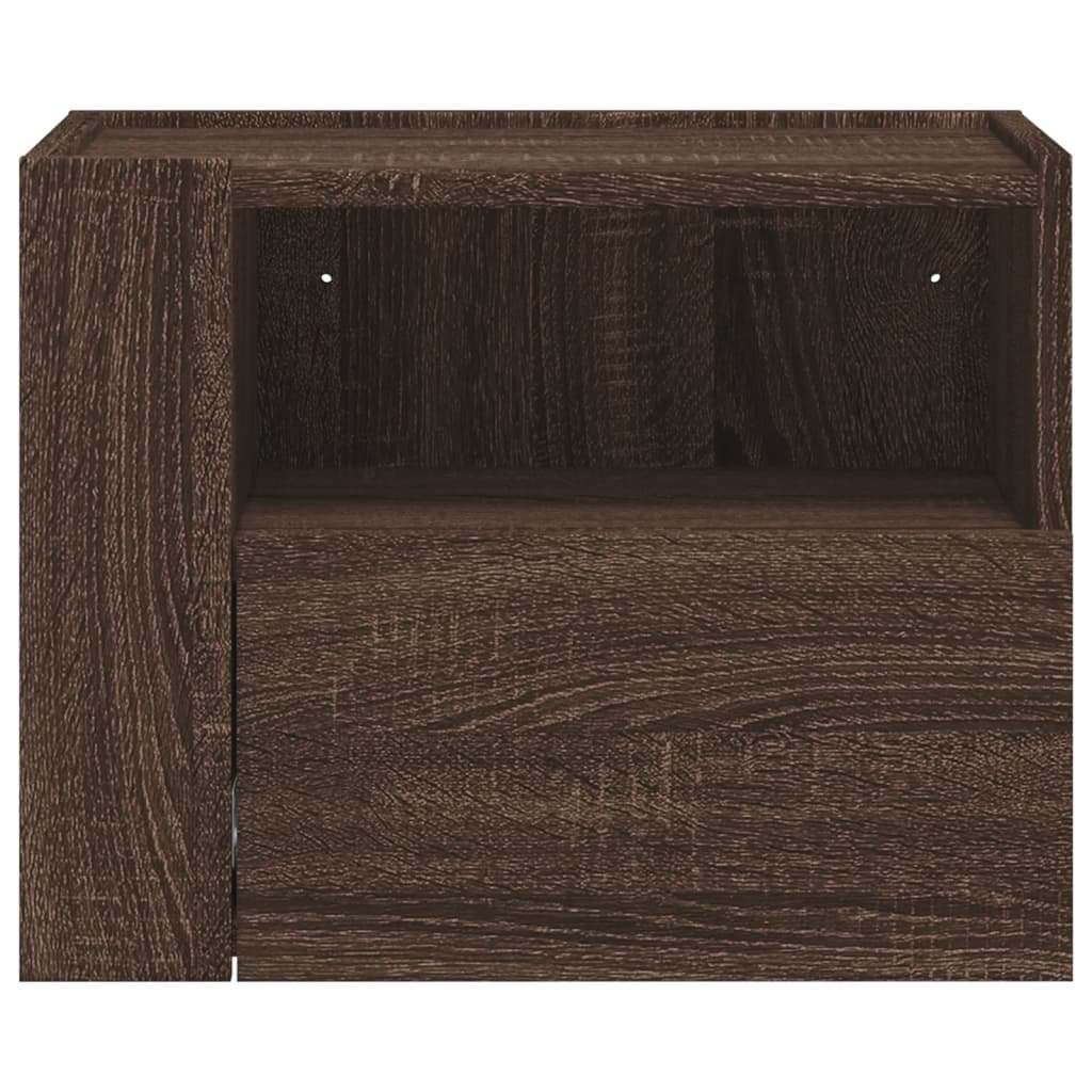 vidaXL Table de chevet murale chêne marron 45x30x35 cm