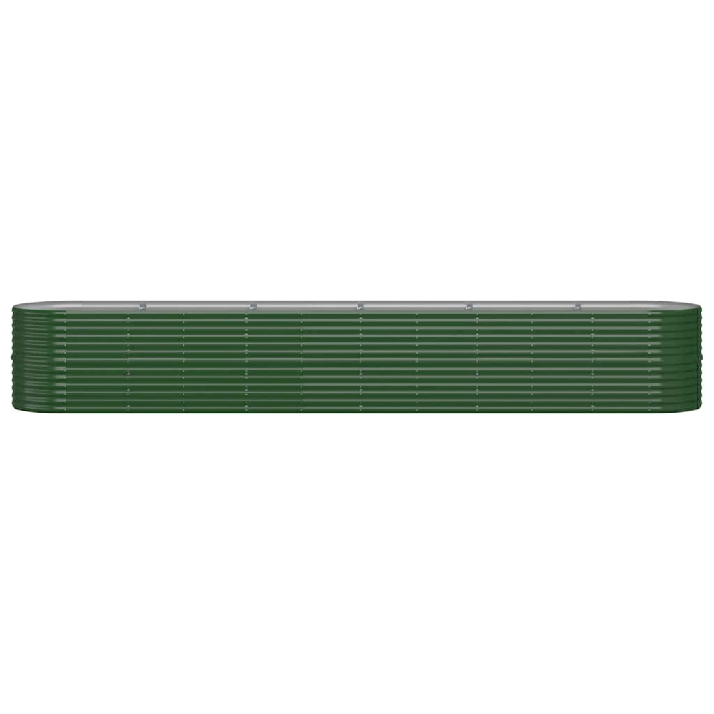 vidaXL Lit surélevé de jardin Acier enduit de poudre 440x80x68 cm Vert