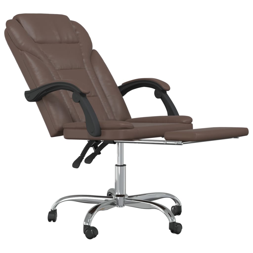 vidaXL Fauteuil inclinable de bureau Marron Similicuir